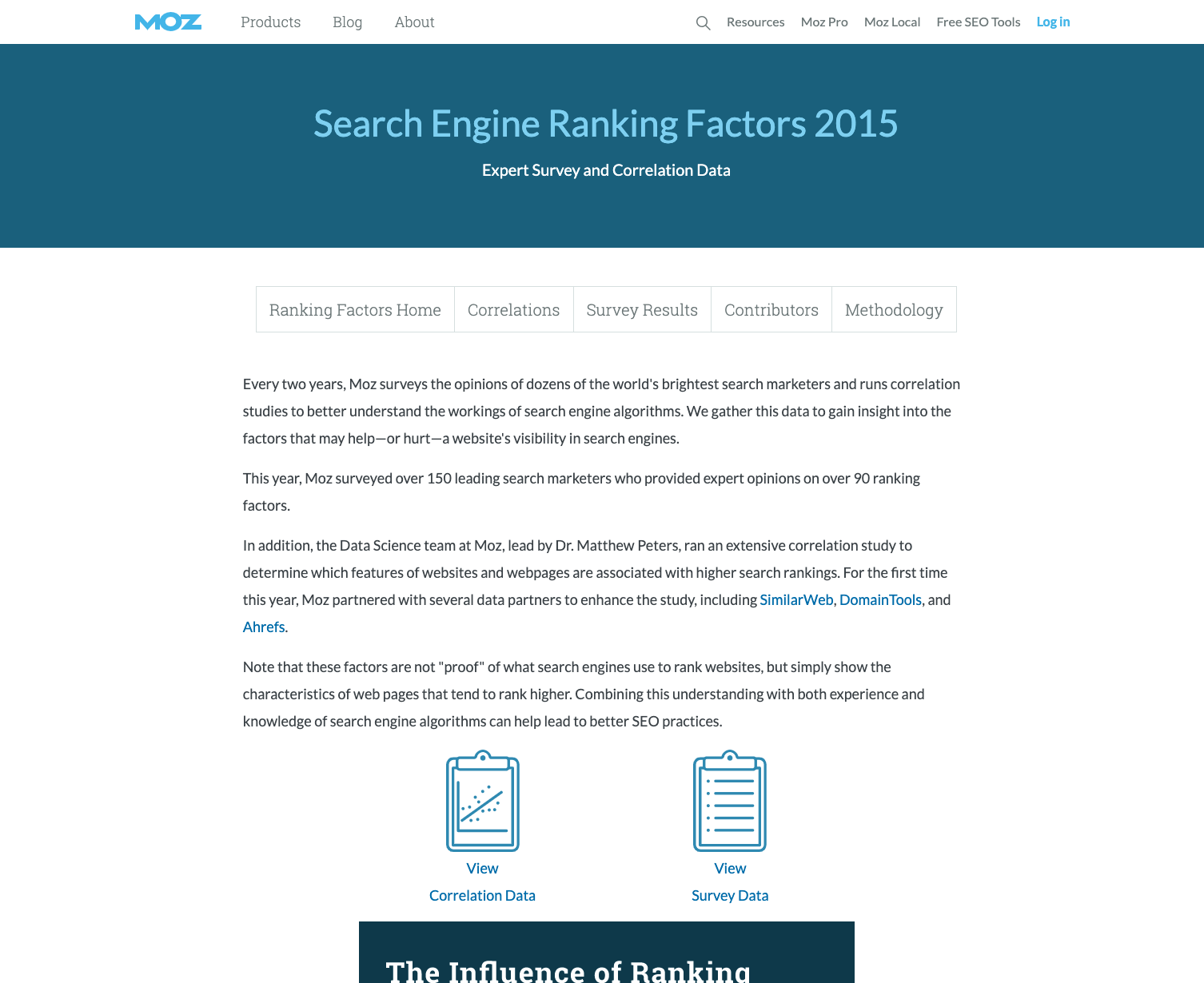 moz ranking factors 2015