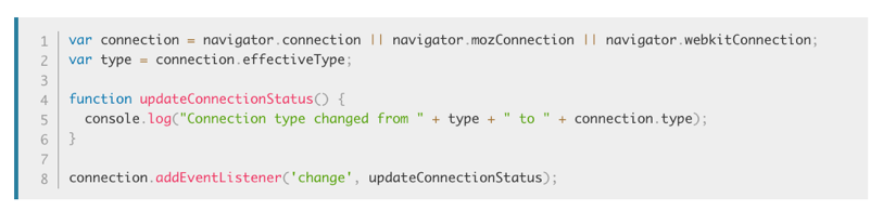 Network Information API code example