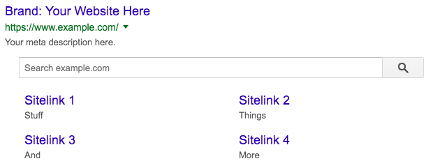 sitelinks searchbox google
