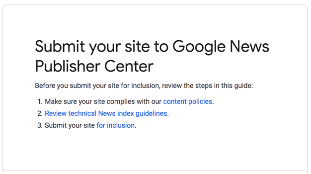 Submit Your Site to Google News Publisher Center