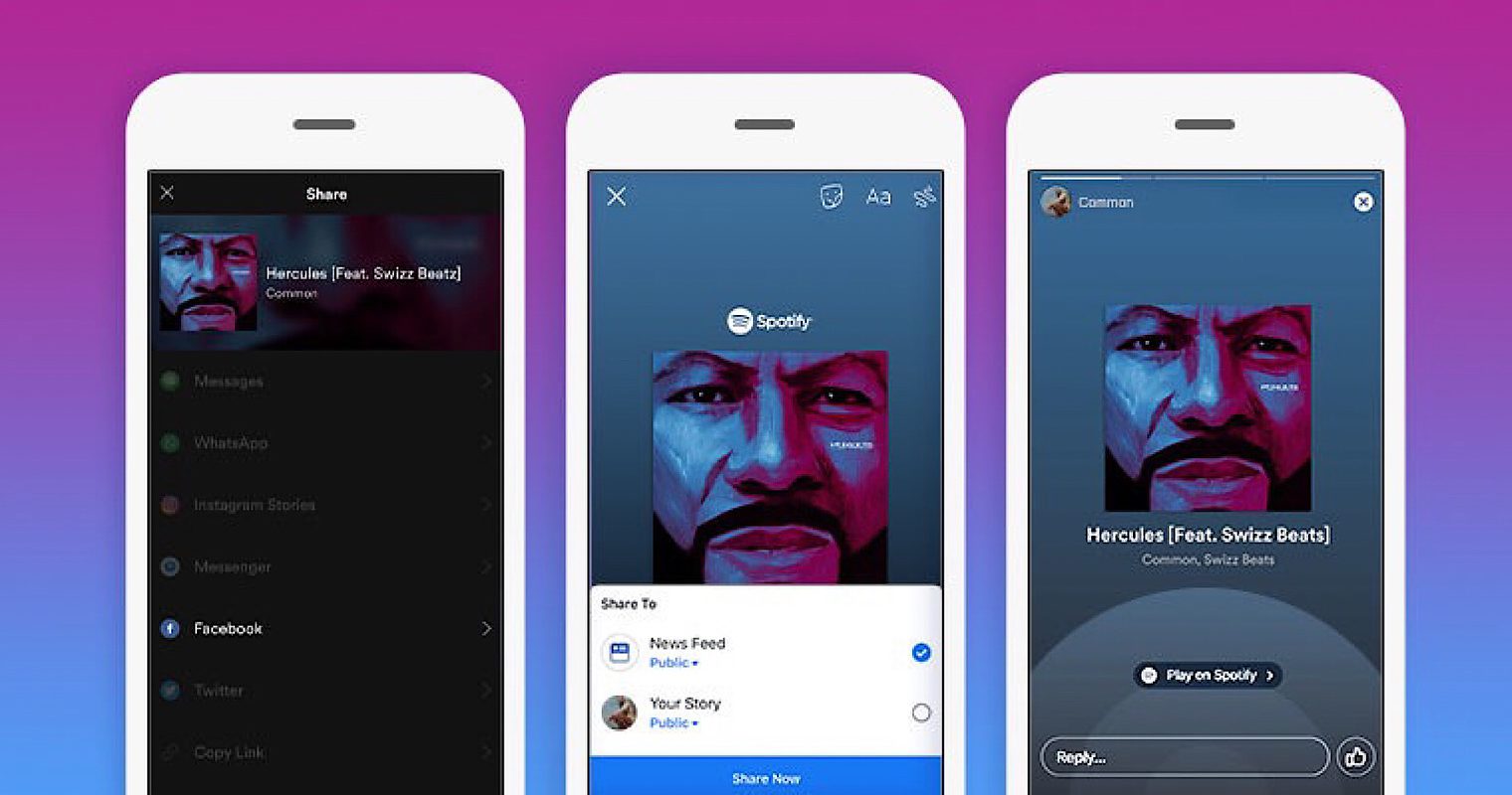 Facebook Lets Users Share Music from Spotify to Stories