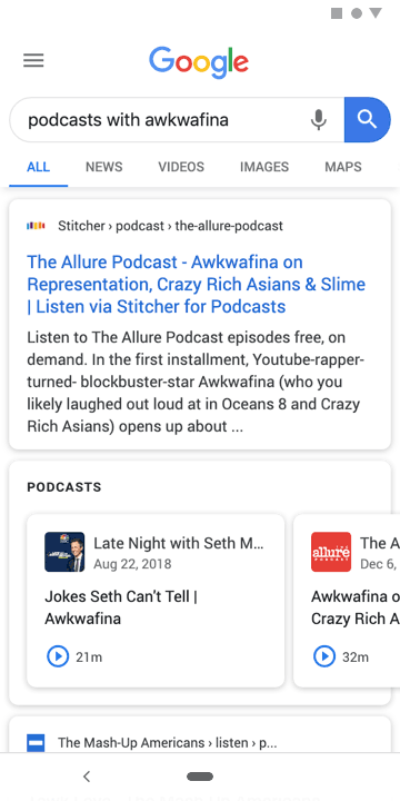 Google Makes Podcasts Playable in Search Results