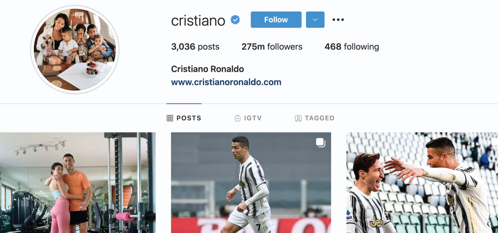 Instagram Statistics and Facts - @Cristiano