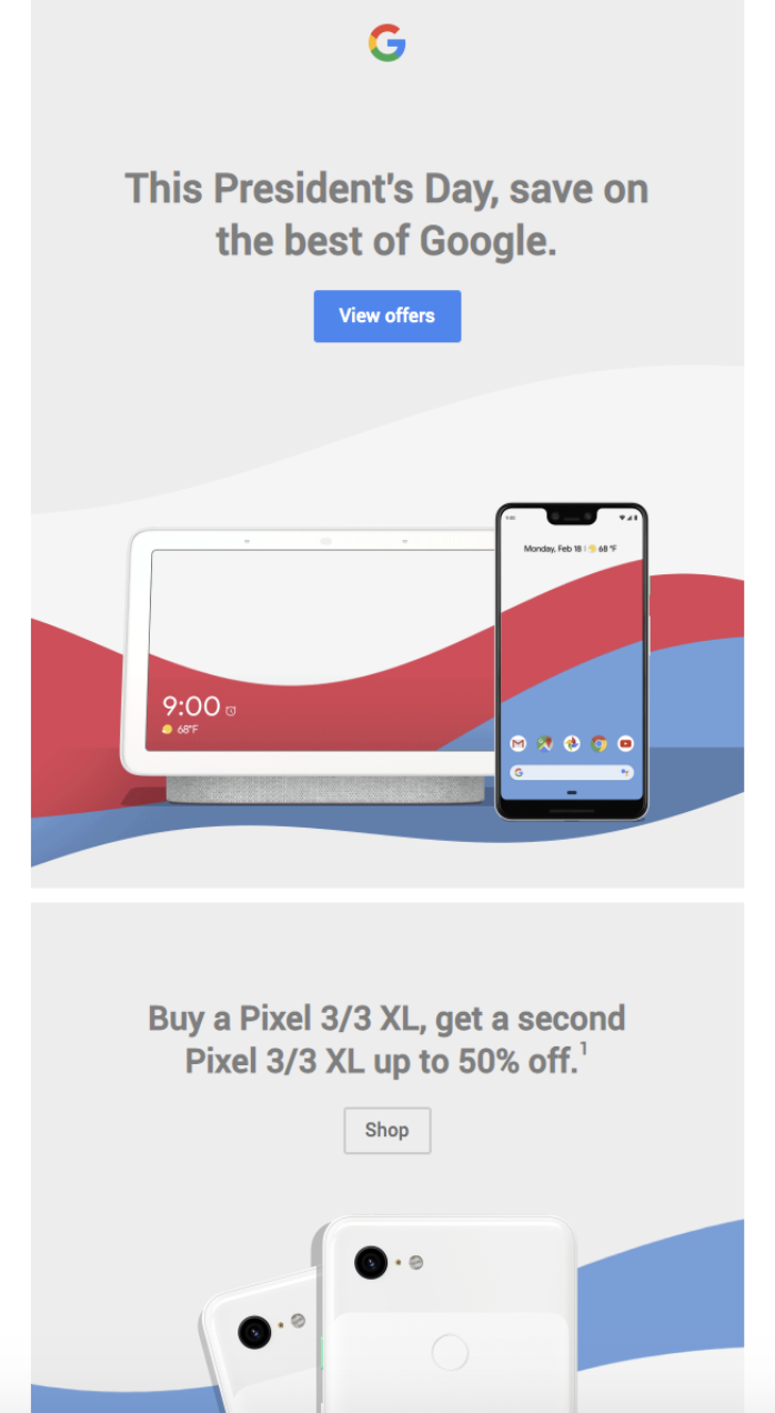 Google Pixel – President's Day Offer