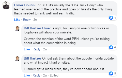 SEO one trick ponies cite pbn without competitors and only do link building
