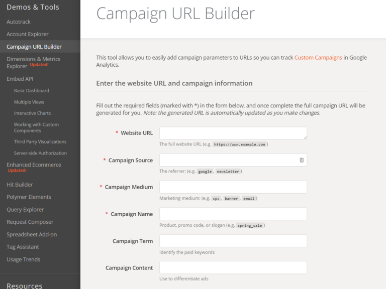 Google's Campaign URL Builder