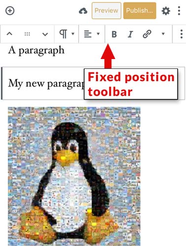 Fixed Position Toolbar