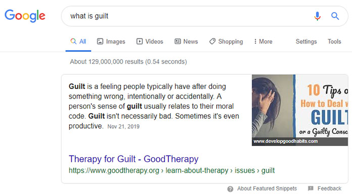 SERP: what is guilt