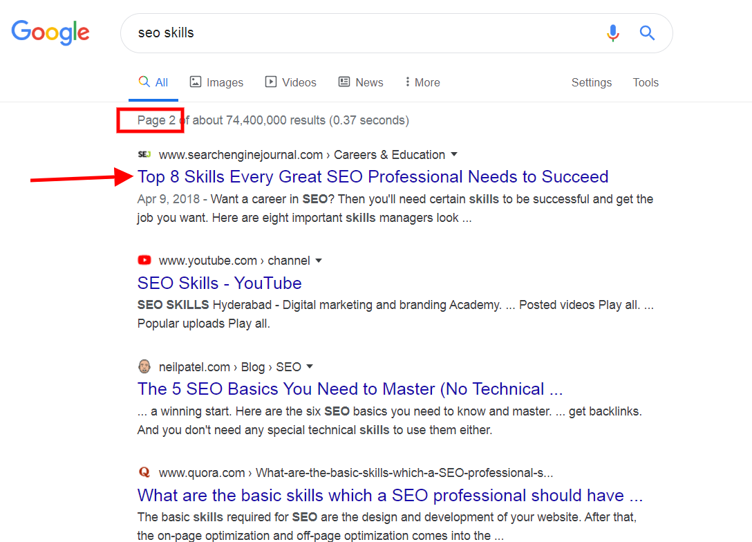 Featured Snippet Webpage Now Appears in Position 11 on Page 2 of Google
