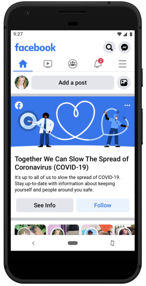 Facebook Puts COVID-19 Information on Top of Users’ News Feeds