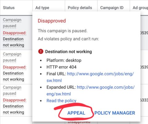 O Google Ads facilita a apelação de anúncios reprovados ou limitados