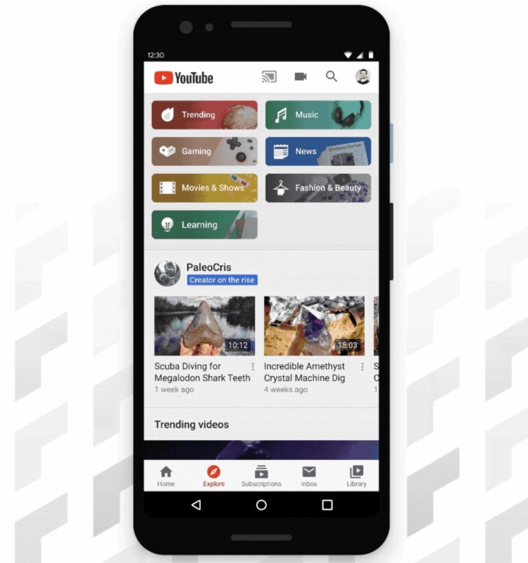 YouTube remplace l'onglet «Tendance» par le nouvel onglet «Explorer» sur mobile