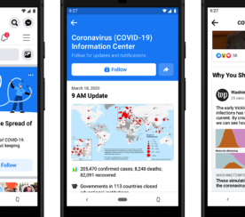 Facebook Puts COVID-19 Information on Top of Users’ News Feeds