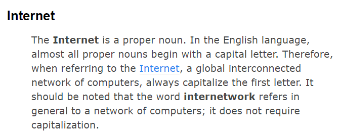 capitalisation Internet 