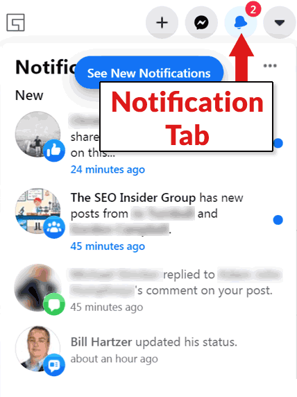 Close up of the right hand notification area
