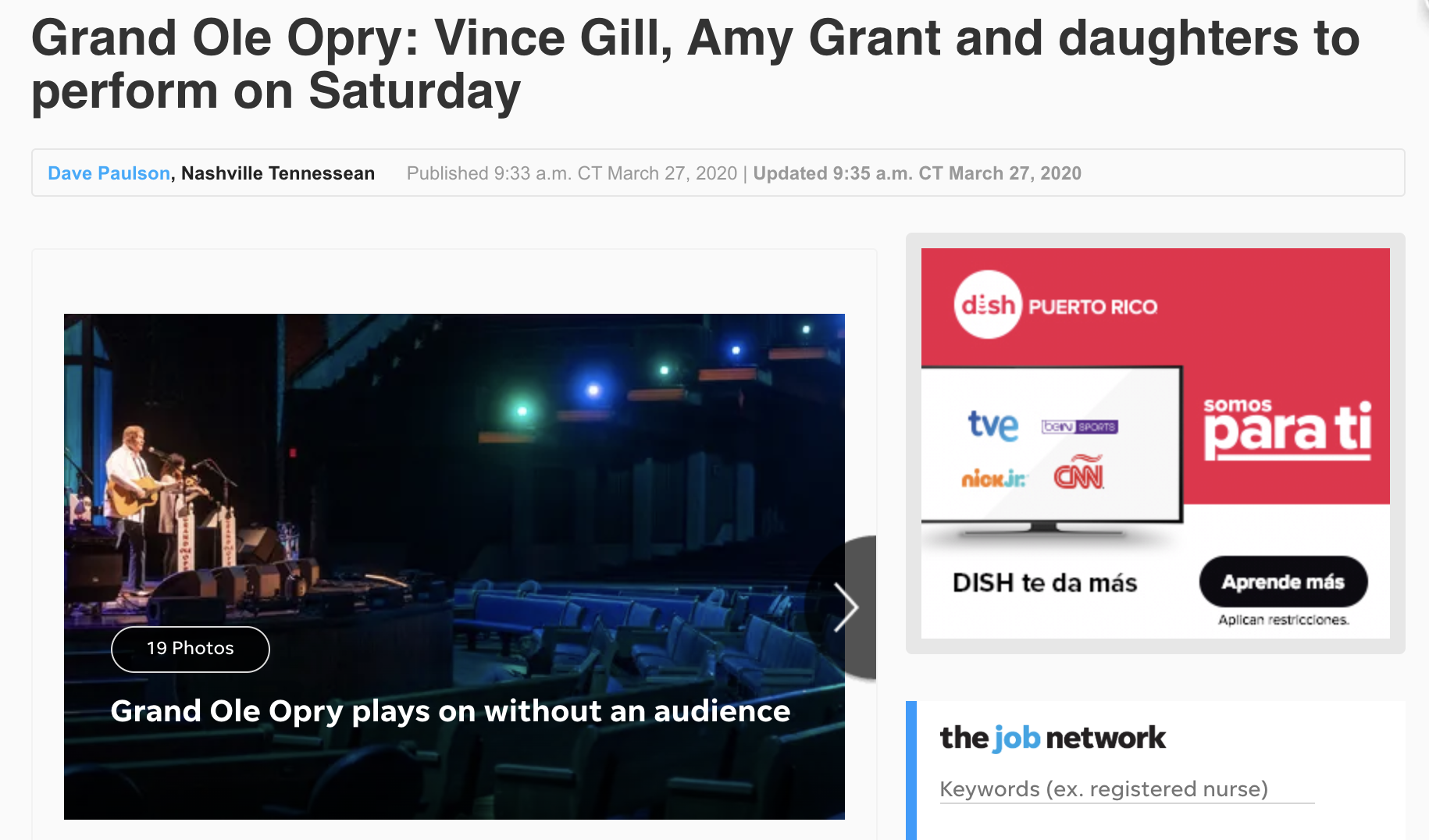Grand Ole Opry Live Stream During Social Distancing