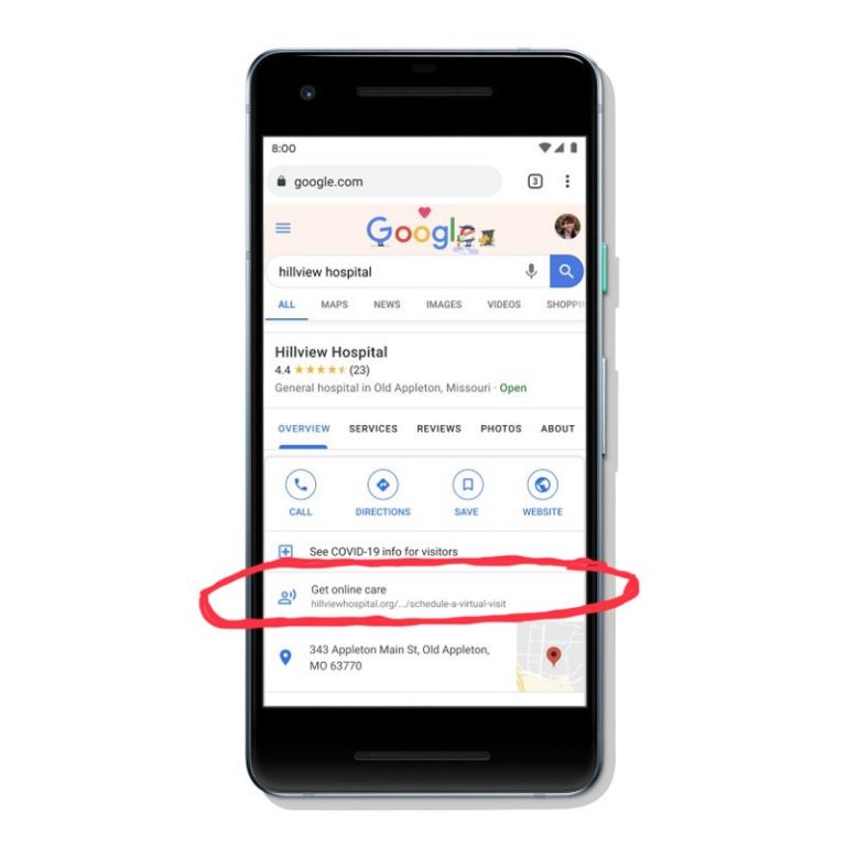 New Google Search Features Help Connect People With Virtual Healthcare Options