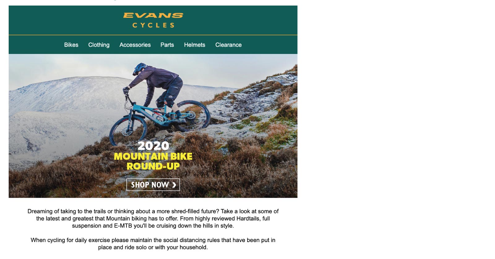 在危机时期正确传达品牌信息-Evans Cycles