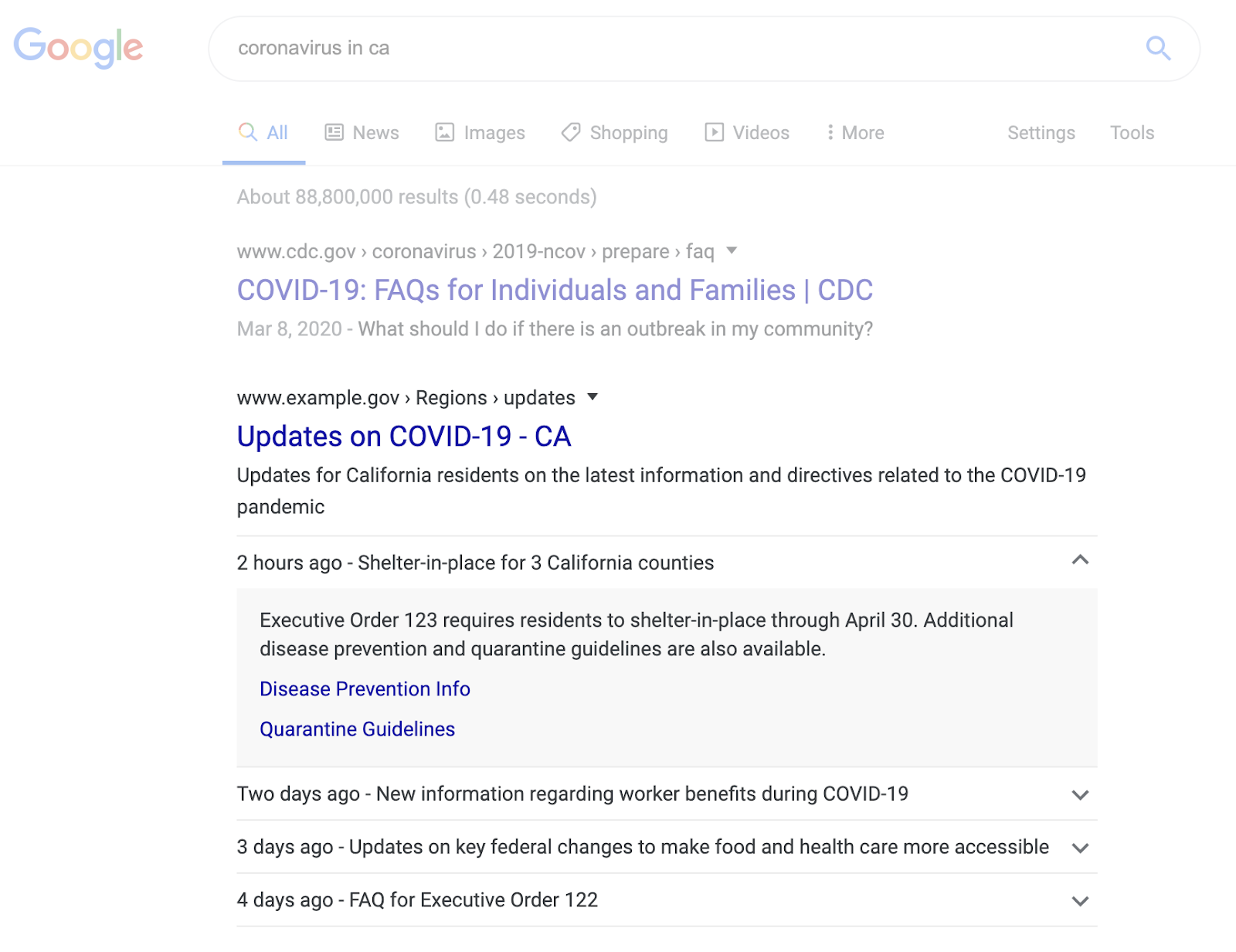 谷歌揭示了搜索中的 COVID-19 特别公告架构是什么样的