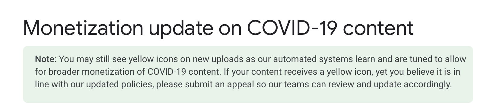 YouTube 正式解除对 COVID-19 内容的获利禁令