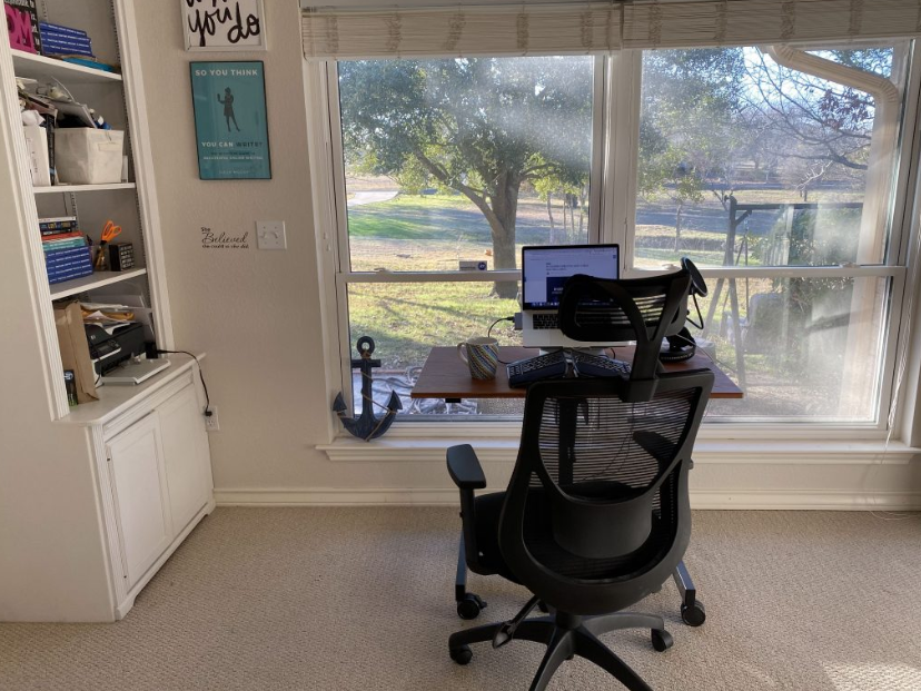 Julia McCoy's work from home office