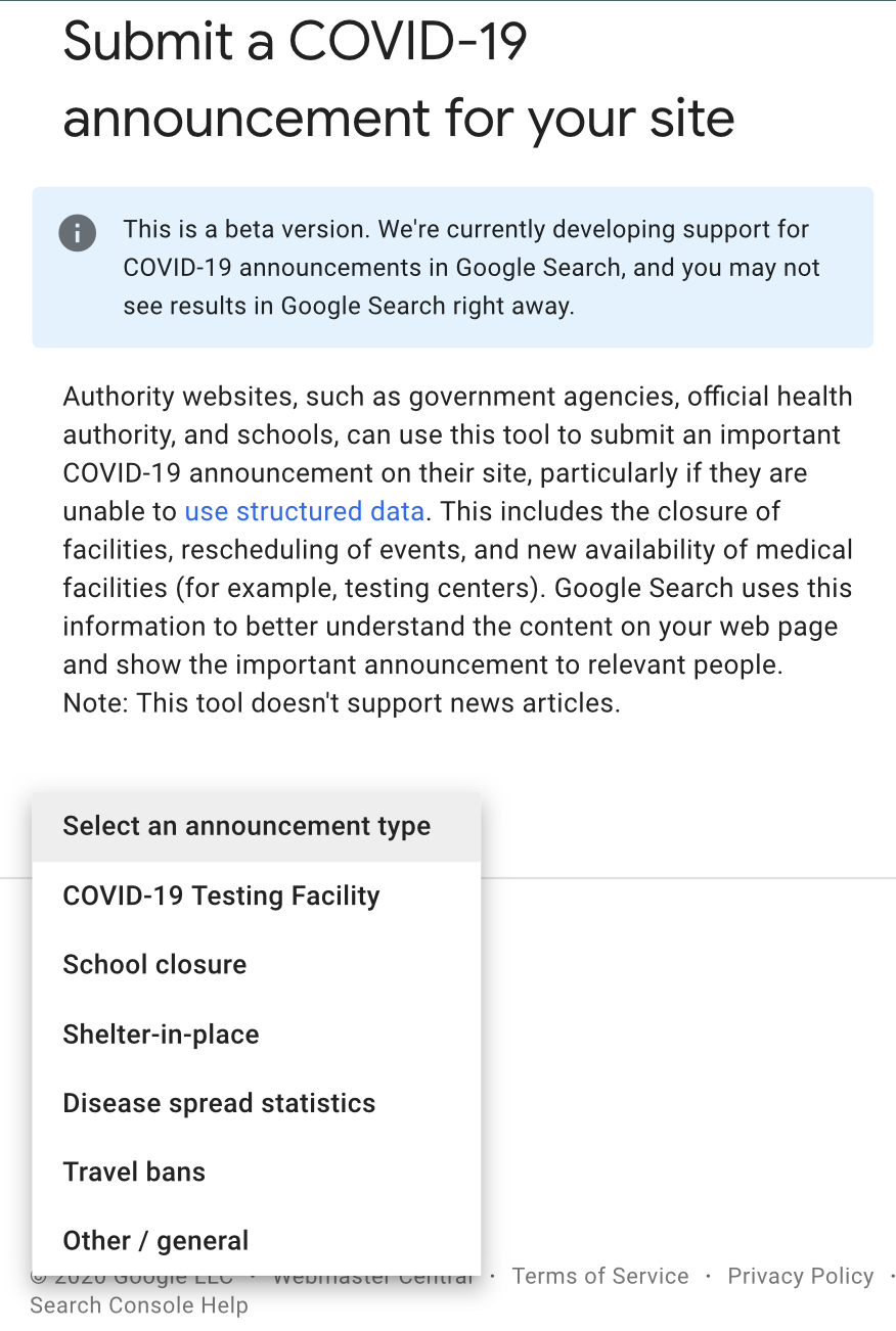 Google揭示了搜索中的COVID-19特殊公告架构