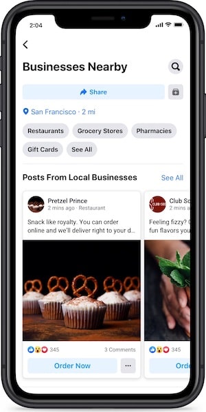 脸书&  Instagram 添加更多方式来支持本地企业