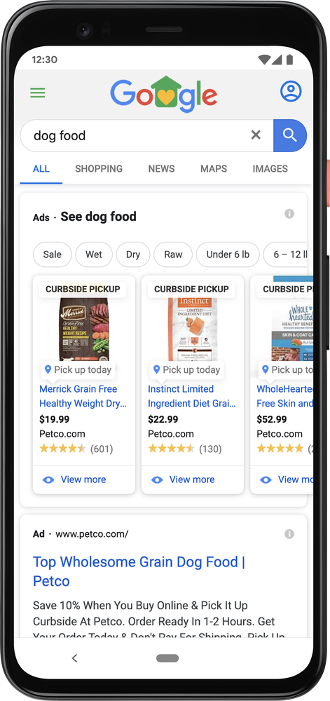 Google Ads Beta 测试购物中的路边功能提取