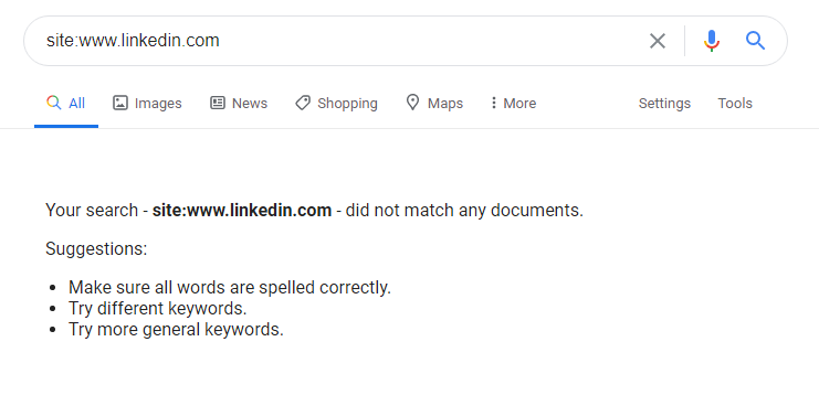 LinkedIn Temporarily Deindexed from Google