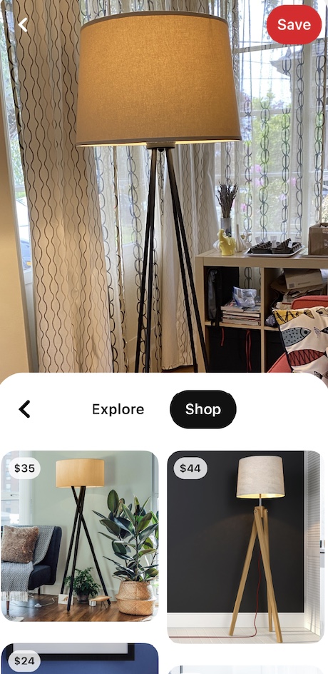 Pinterest 在视觉搜索结果中显示可购买的 Pin 图