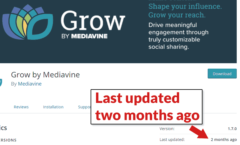 Screenshot of MediaVine's WordPress Plugin Page