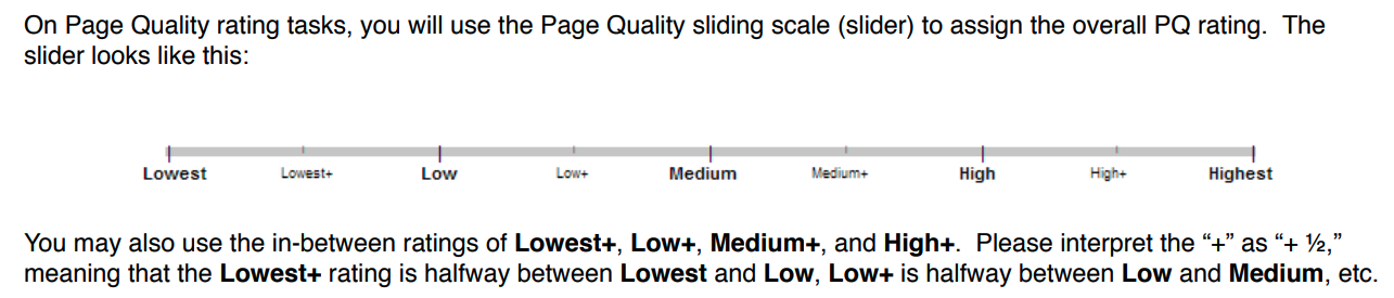 échelle de qualité des pages