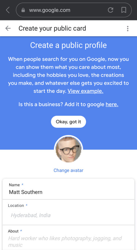 Add Me to Search: How to Create Your Virtual Google Card