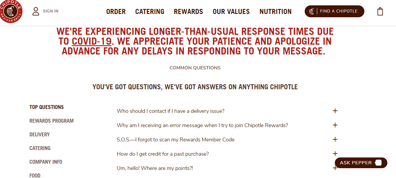 contact us page chipotle