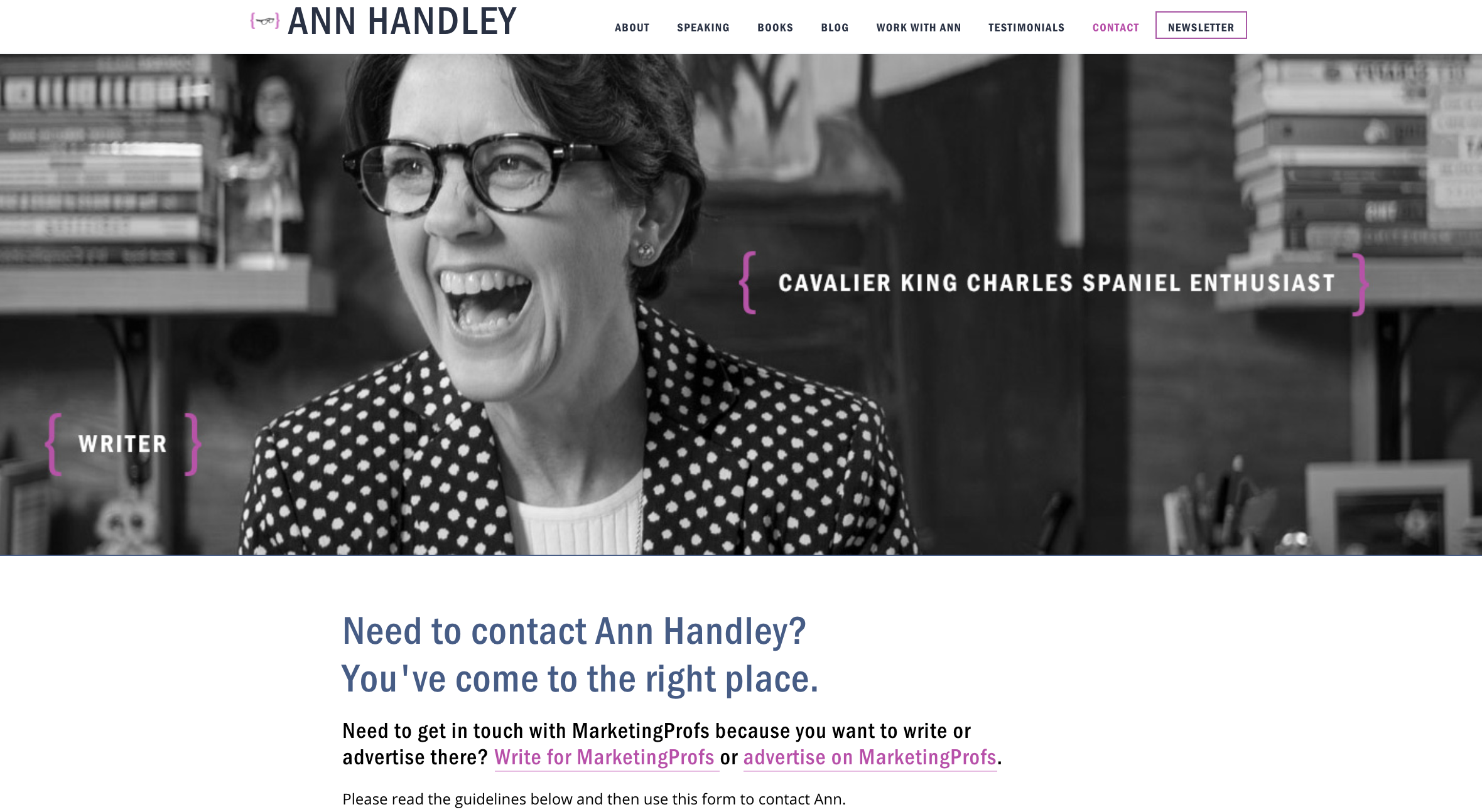 contact us pages ann handley