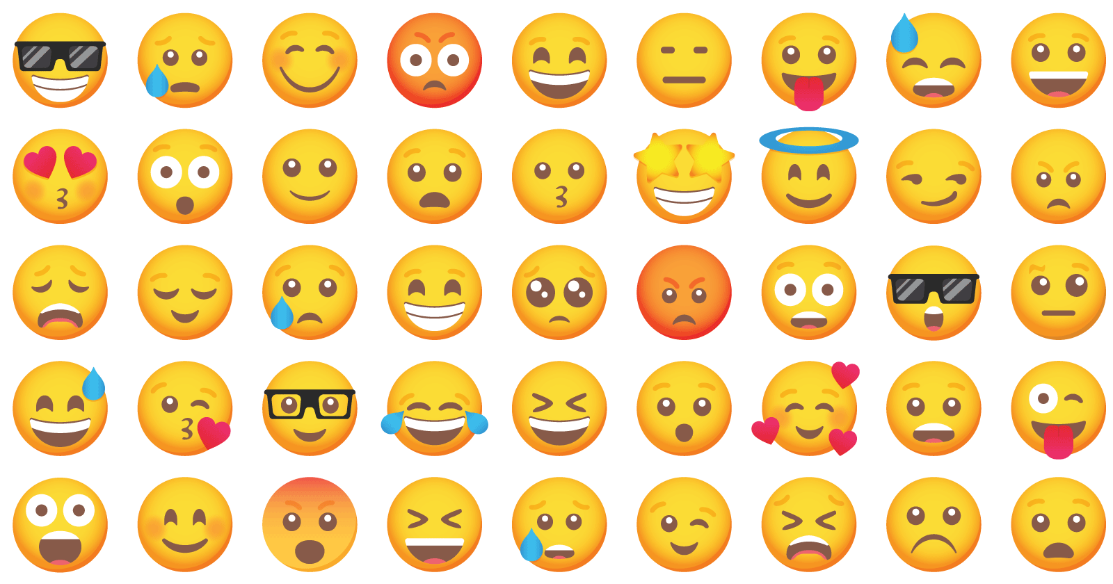 Variety of emoji faces