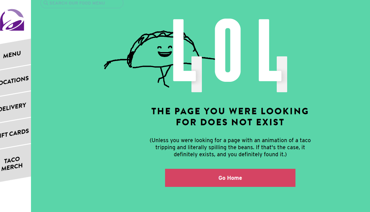 404 page taco bell