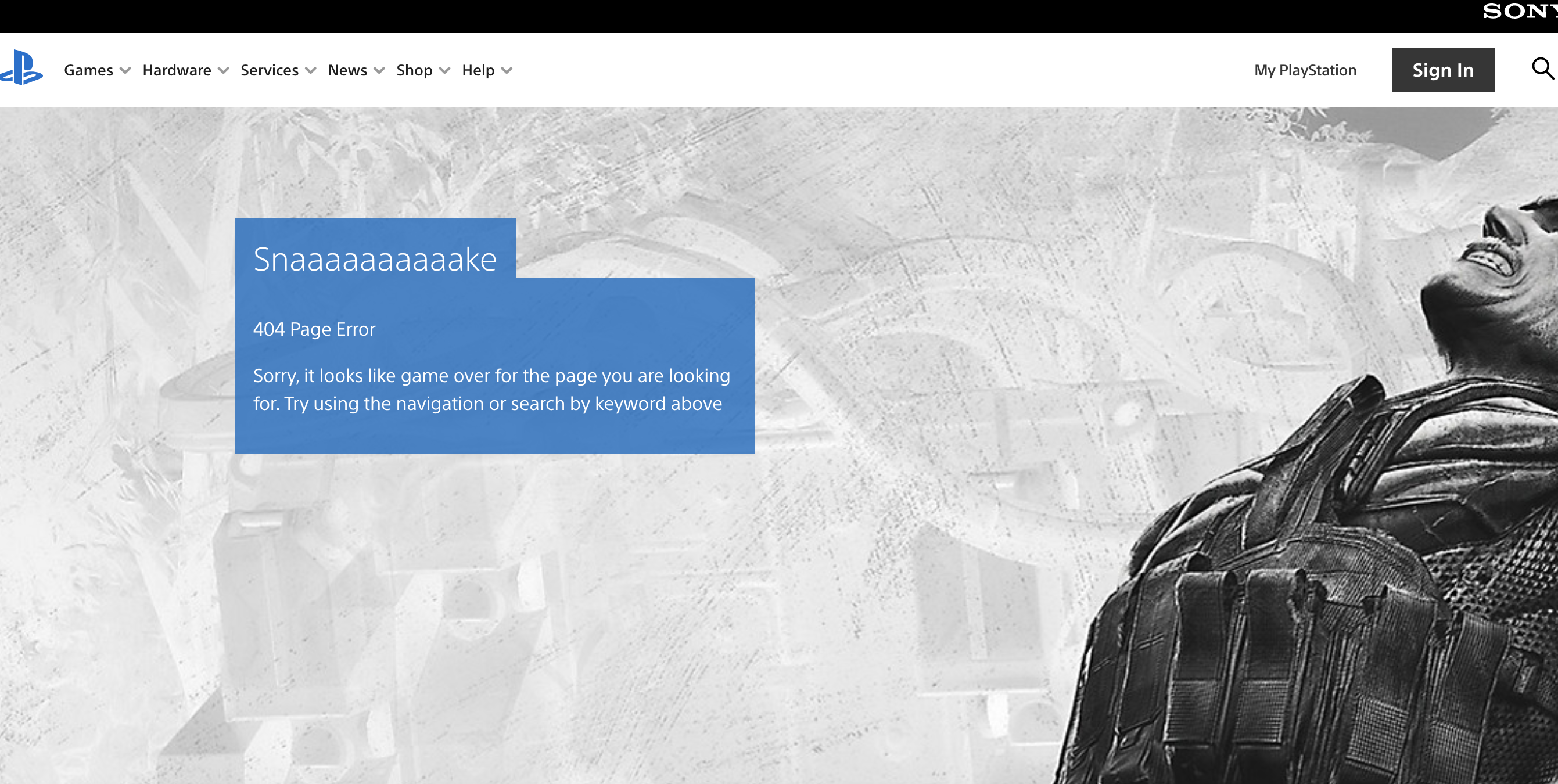 playstation 404 page