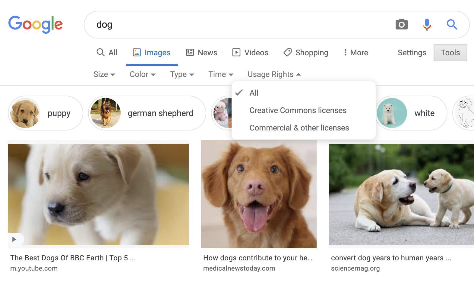 Google Removes 'Tagged for Reuse' Options from Image Search Tools