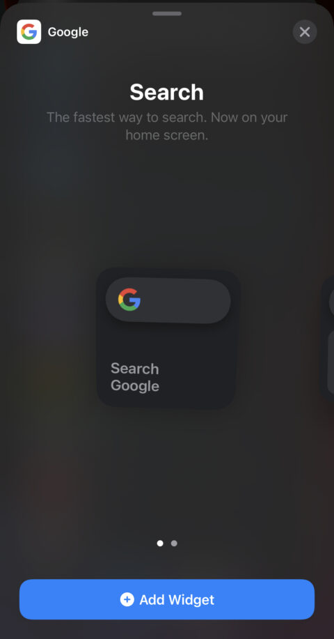 Google Search Widgets For iOS 14