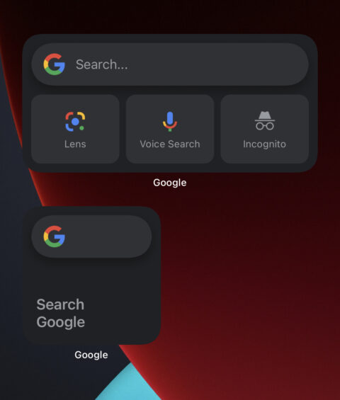 Google Search Widgets For iOS 14