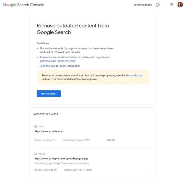 Google Updates Remove Outdated Content Tool
