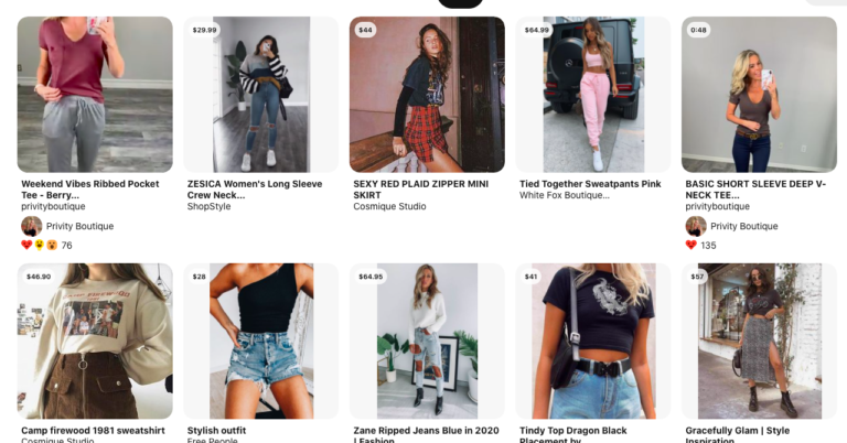 Pinterest Promoted Pins and Shopping search results