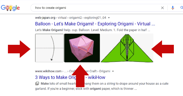 Screenshot showing images in Google search results