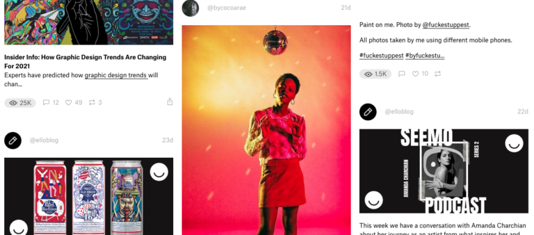 Ello is a Pinterest alternative for creators and artists.