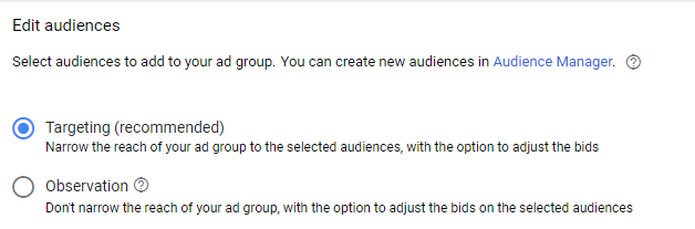 Edit audiences for your ad group in Google Ads to target users in technology.