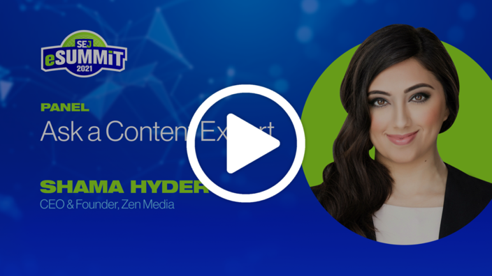 SEJ eSummit: Ask a content expert at Shama Hyder