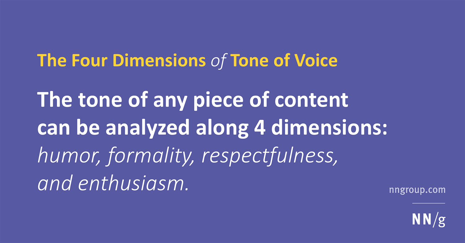 four dimensions of tone of voice