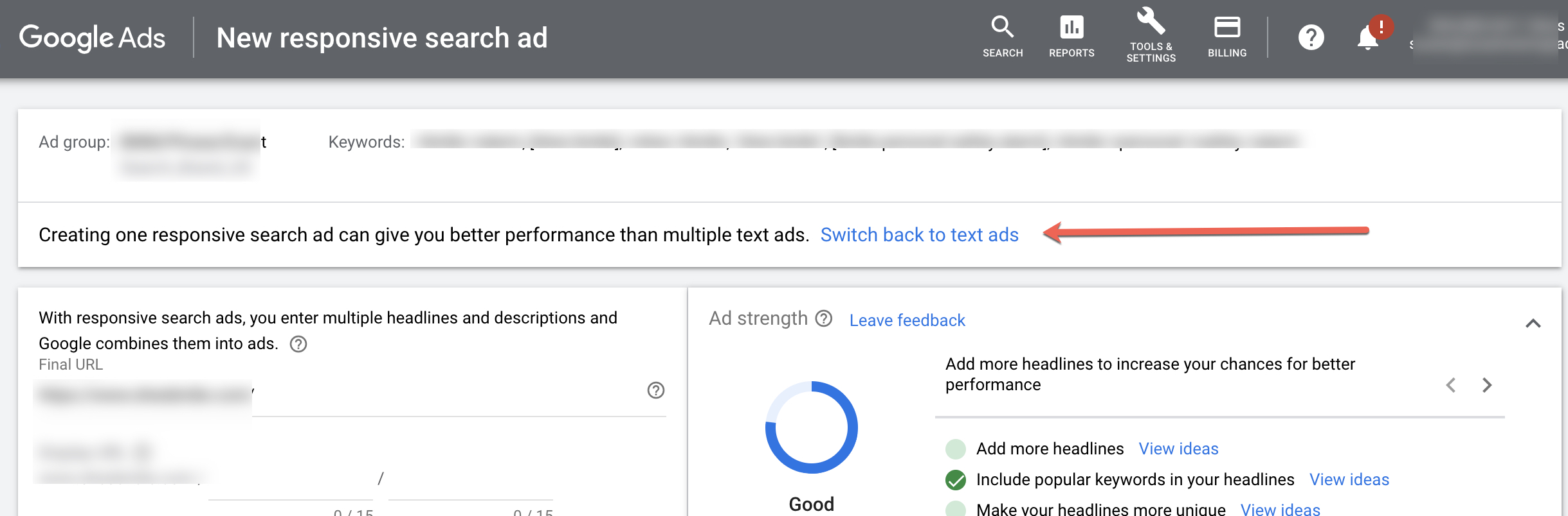 Los anuncios de búsqueda responsivos ahora son los tipos predeterminados para Google Ads