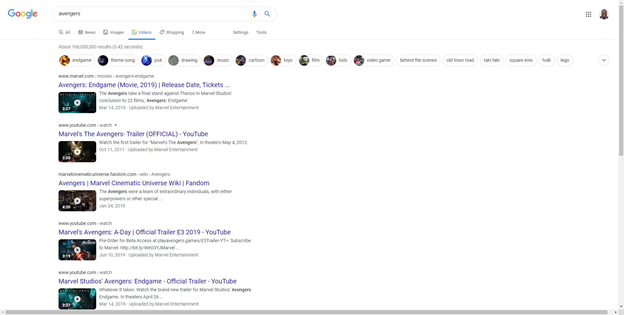 Google Video search